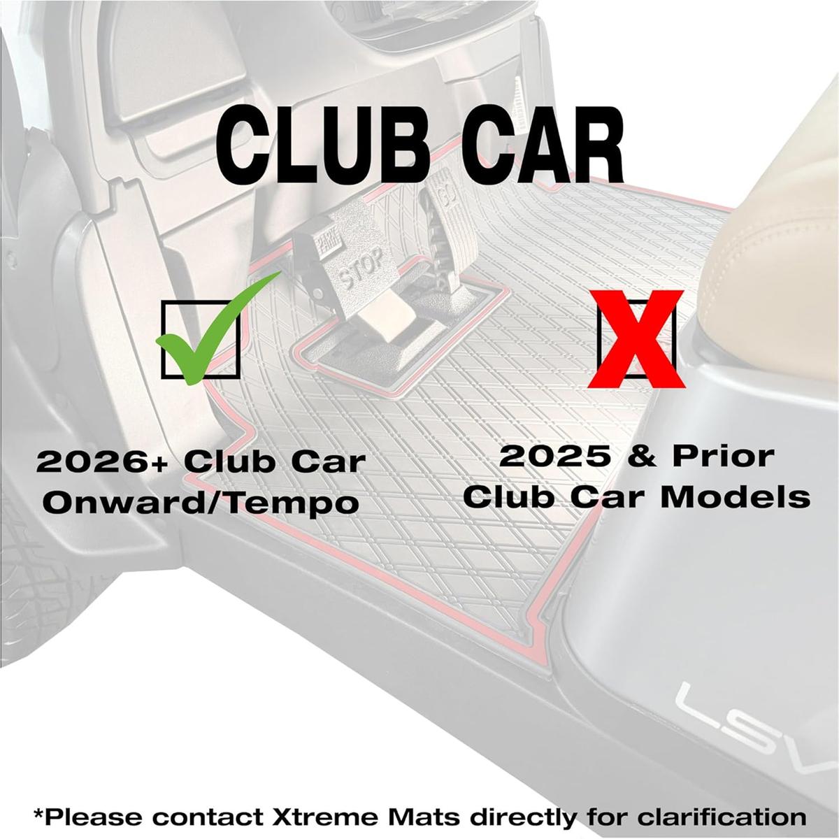 Xtreme Floor Mats for Club Car Onward 2026-Up - Black/Grey