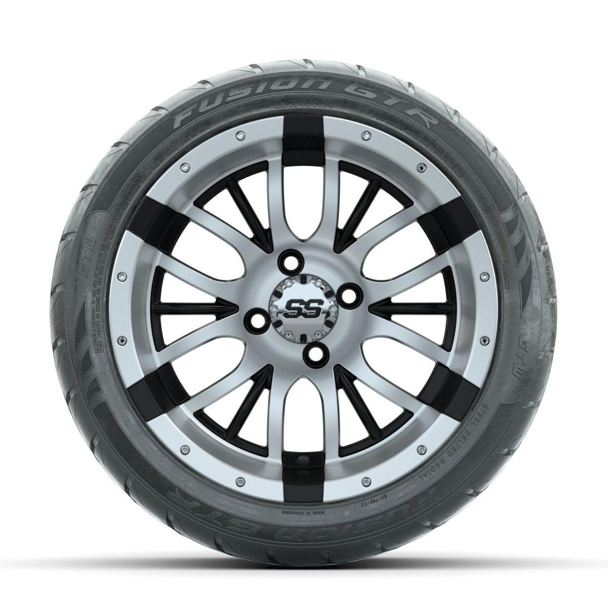 GTW Diesel Machined/Black 14 in Wheels with 225/40-R14 Fusion GTR Street Tires – Full Set