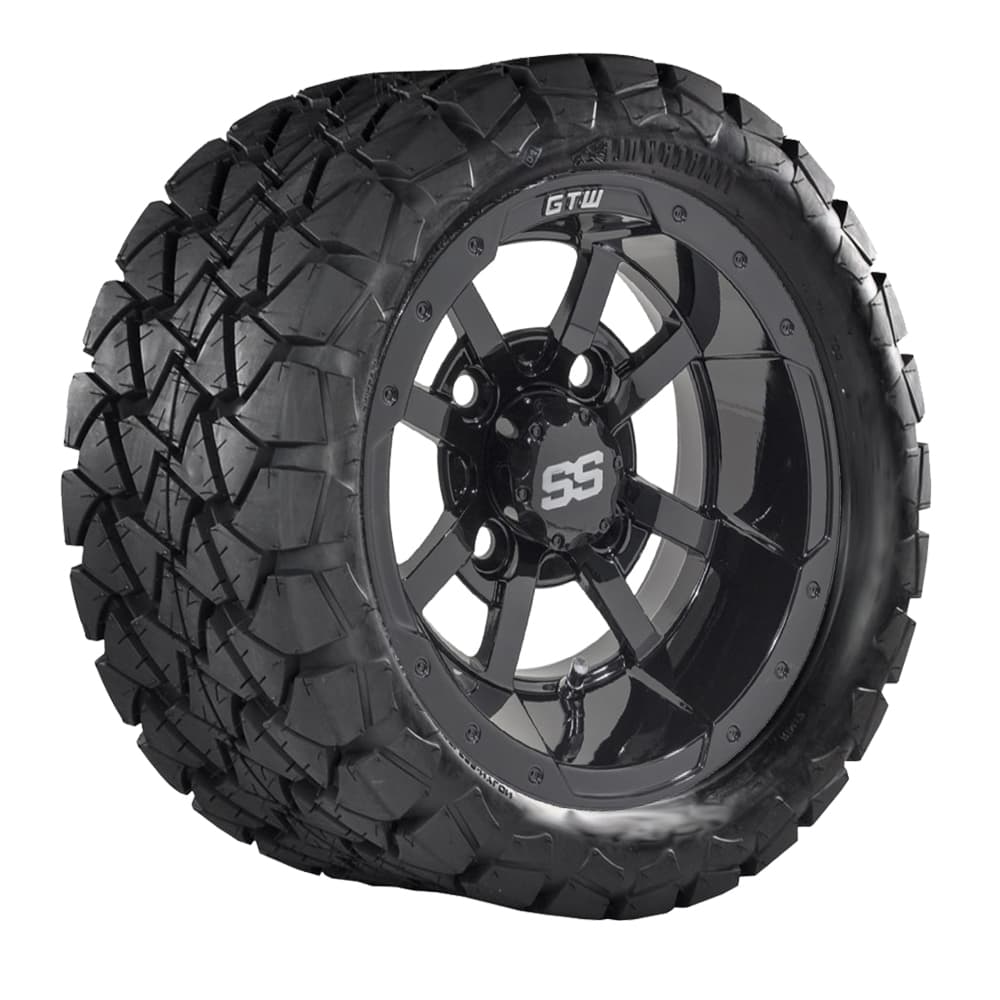 GTW Storm Trooper Black Wheels with 22in Timberwolf Mud Tires - 10 Inch