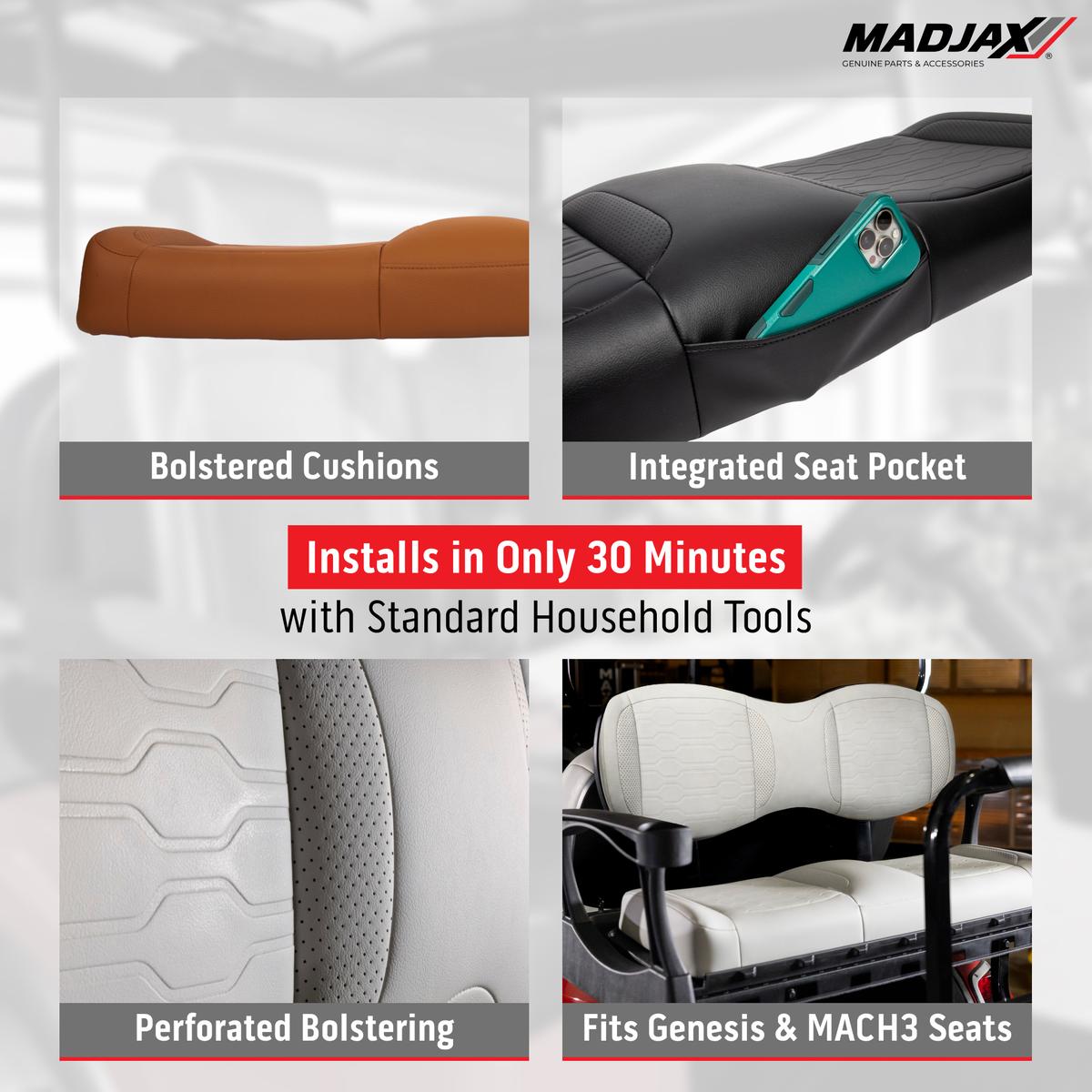 MadJax&reg; Black Aspen Rear Seat Cushions for Genesis 250/300 and Mach3