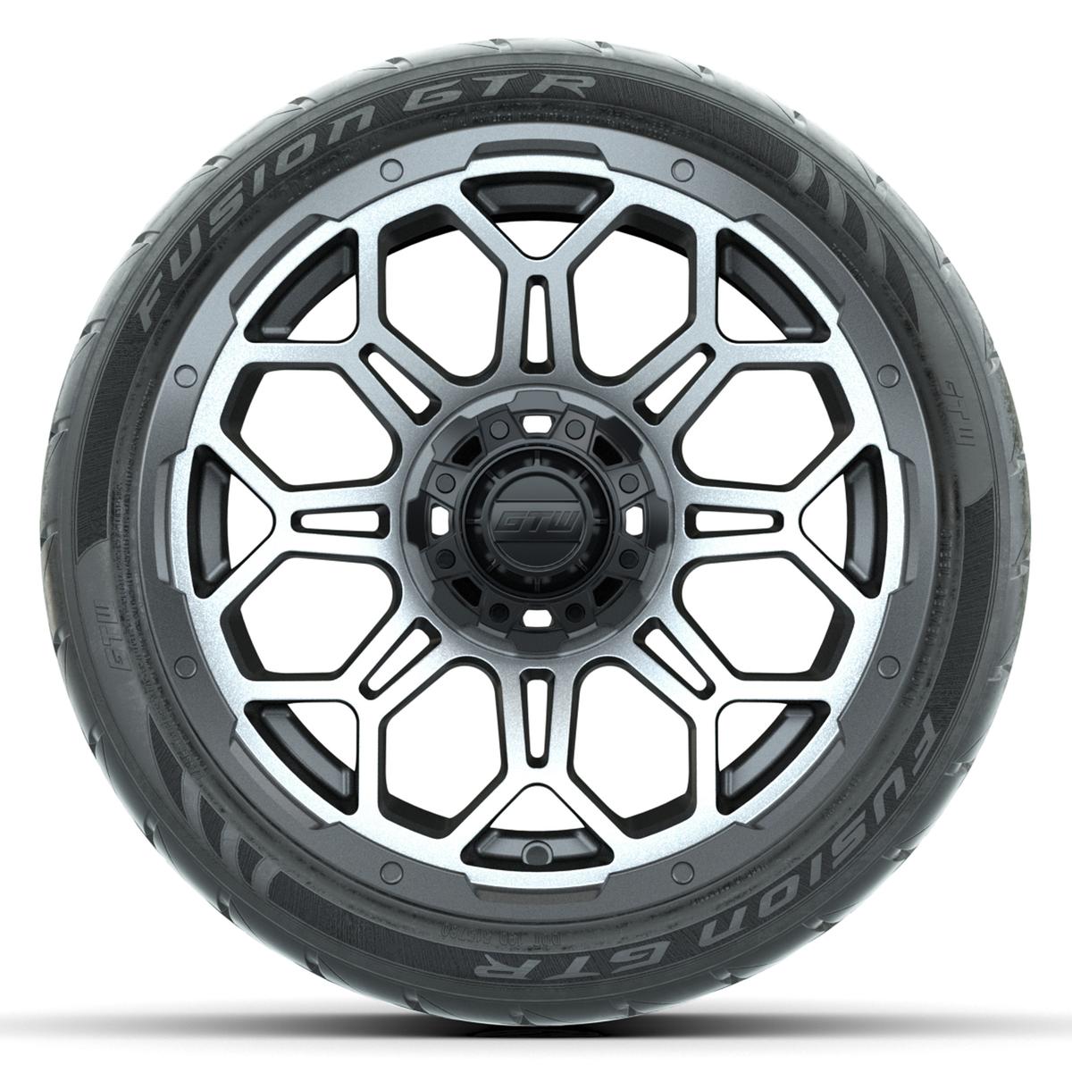 Set of (4) 14 in GTW Bravo Wheels with 205/40-R14 Fusion GTR Steel Belted Street Tires