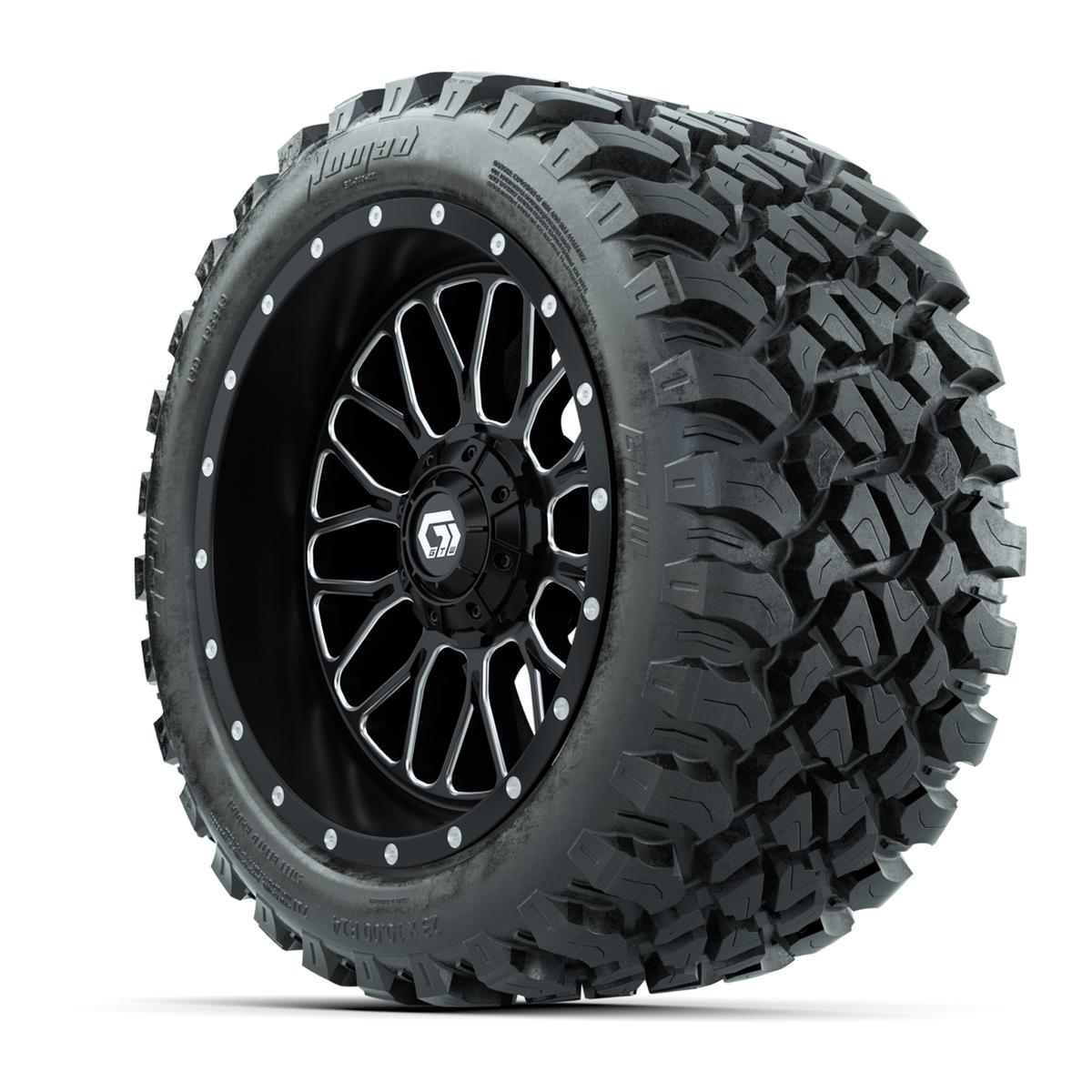 Set of (4) 14 in GTW® Helix Machined & Black Wheels with 23x10-R14 Nomad All-Terrain Tires