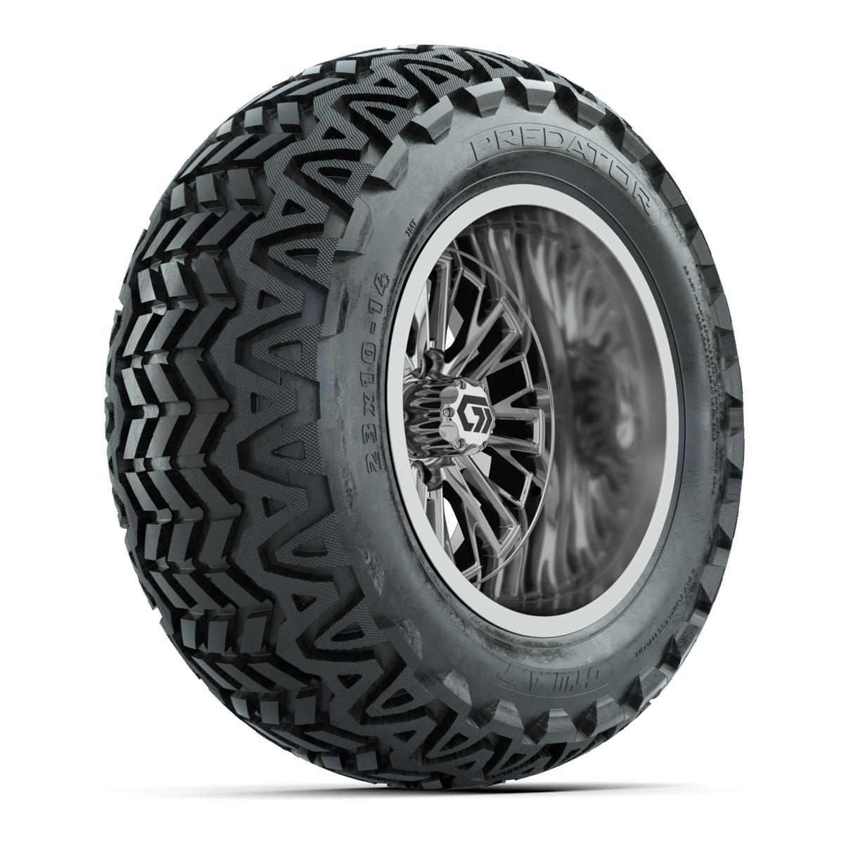 GTW&reg; Viper Chrome 14 in Wheels with 23X10-14 Predator All-Terrain Tires - Full Set