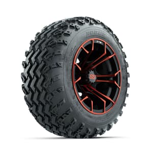GTW Spyder Red/Black 12 in Wheels with 22x11.00-12 Rogue All Terrain Tires – Full Set