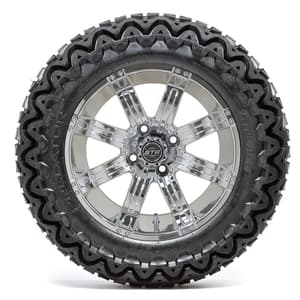 14” GTW Tempest Chrome Wheels with 23” Predator A/T Tires – Set of 4