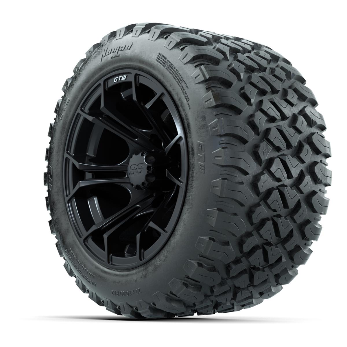 GTW Spyder Matte Black 12 in Wheels with 20x10-R12 GTW Nomad All-Terrain Tires – Full Set
