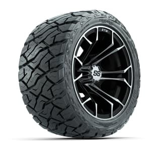 GTW Spyder Black/Machined 12 in Wheels with 215/40-R12 Maverick Low-Profile All-Terrain Tires – Full Set