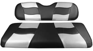 MadJax&reg; Riptide Black Carbon/Silver Carbon Two-Tone EZGO TXT & RXV Front Seat Covers