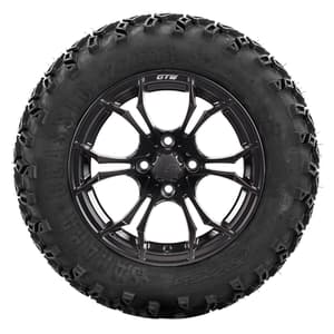 12” GTW Spyder Matte Black Wheels with 22x11.00-12 Sahara Classic All Terrain Tires – Set of 4