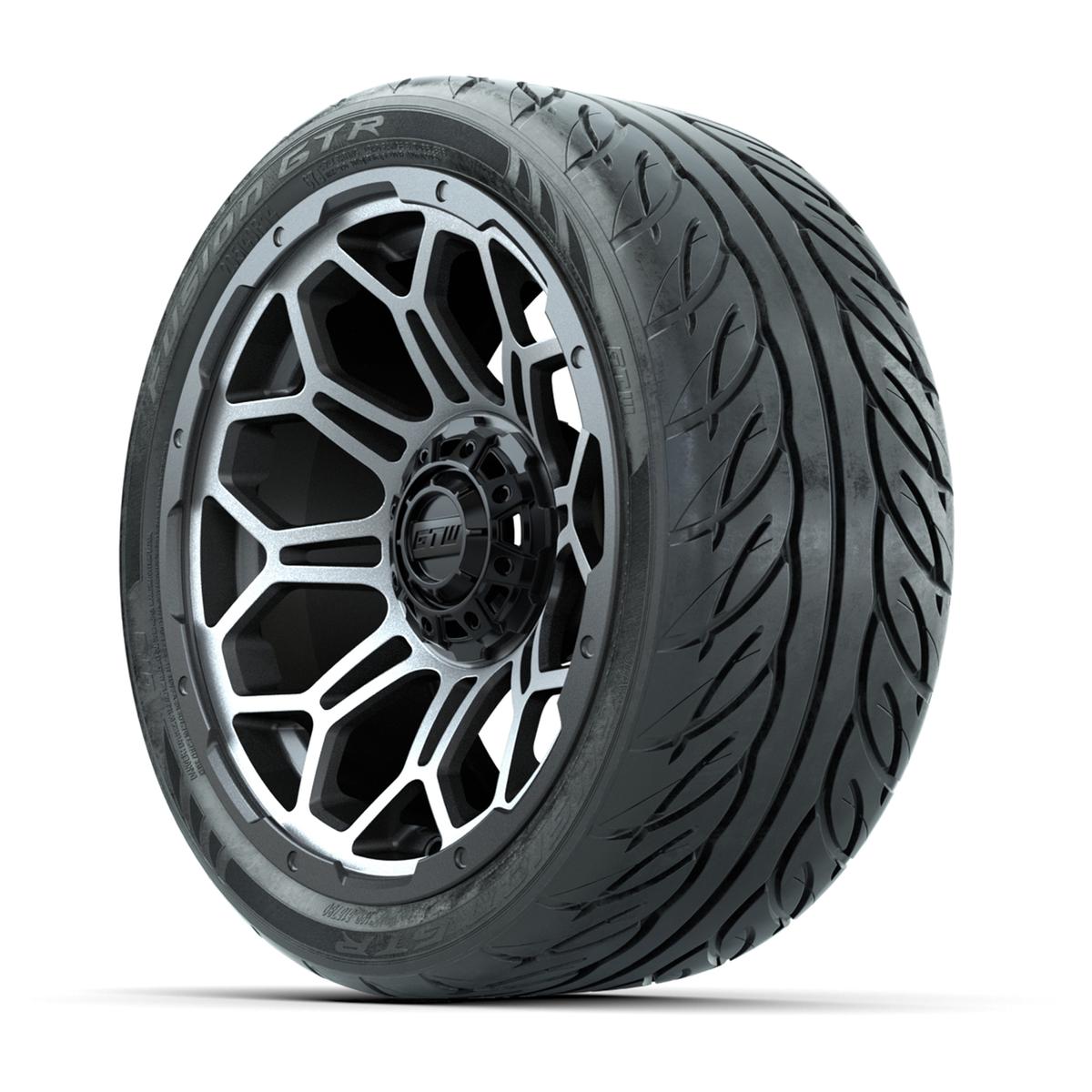 Set of (4) 14 in GTW Bravo Wheels with 205/40-R14 Fusion GTR Steel Belted Street Tires