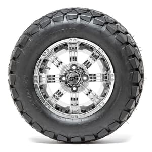 12” GTW Tempest Chrome Wheels with 22” Timberwolf Mud Tires – Set of 4