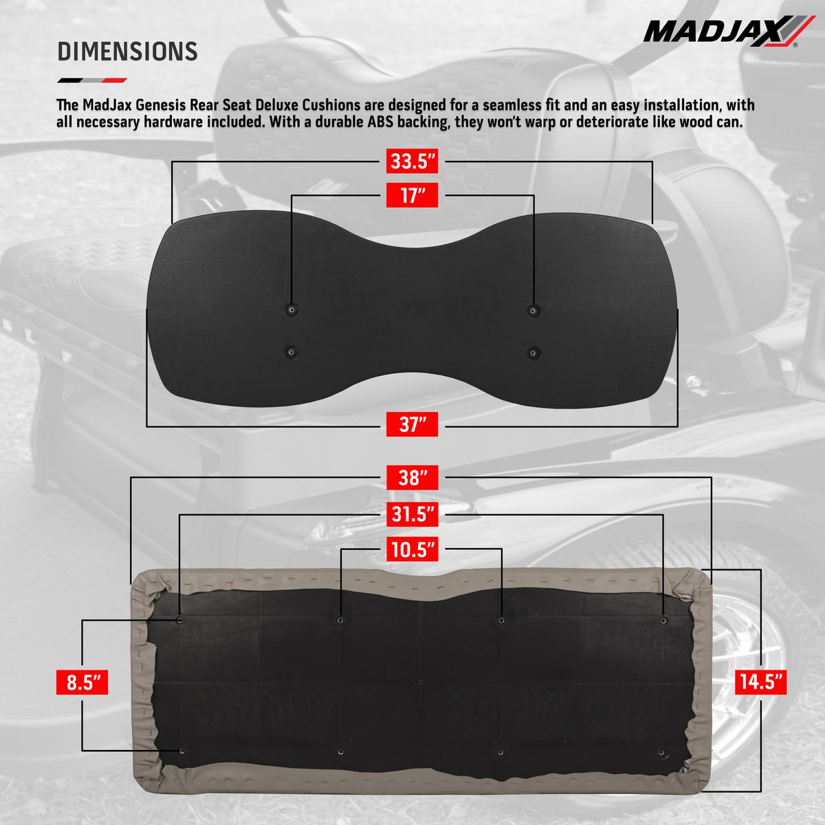MadJax&reg; Genesis 250/300 Grey Rear Seat Cushion Set