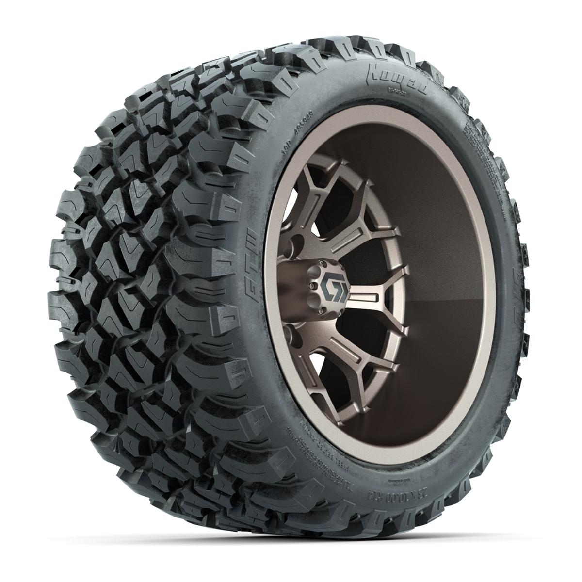 GTW&reg; Assault Matte Bronze 14 in Wheels with 23X10-R14 Nomad Steel Belt Radial All-Terrain Tires - Full Set