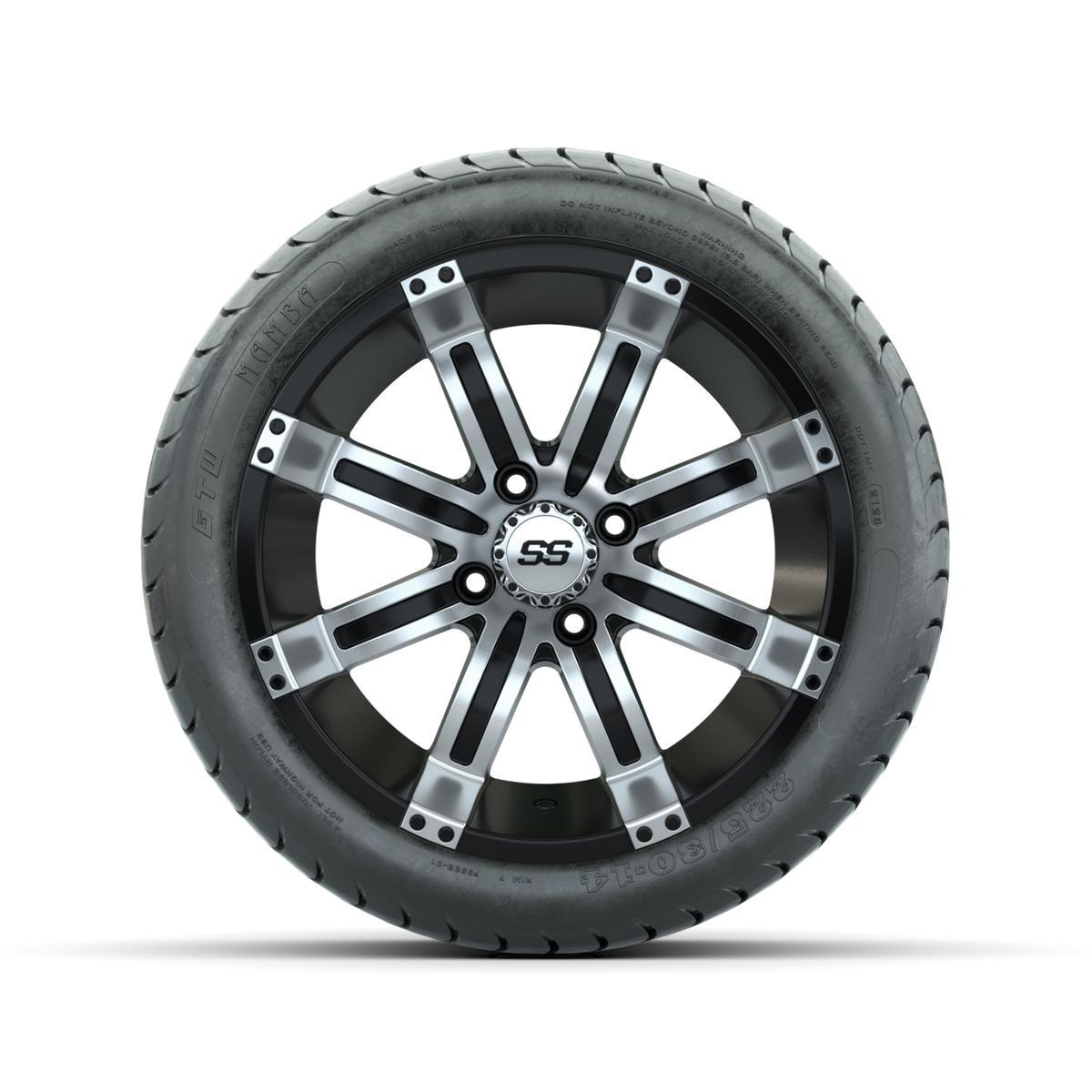 Set of (4) 14 in GTW Tempest Wheels with 225/30-14 Mamba Street Tires