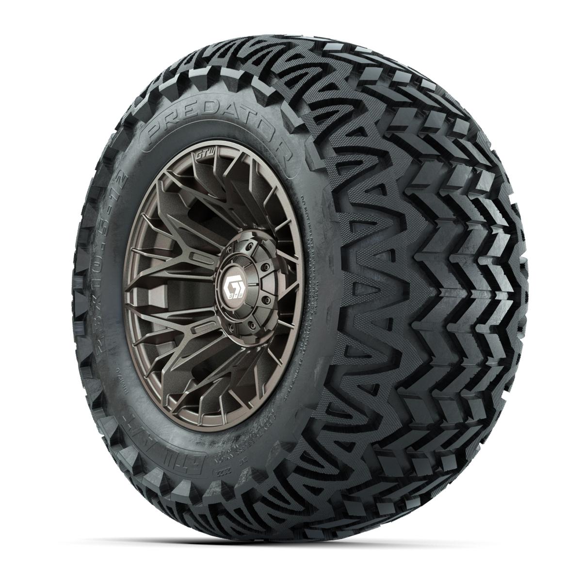 Set of (4) 12 in GTW® Stellar Matte Bronze Wheels with 23x10.5-12 Predator All-Terrain Tires