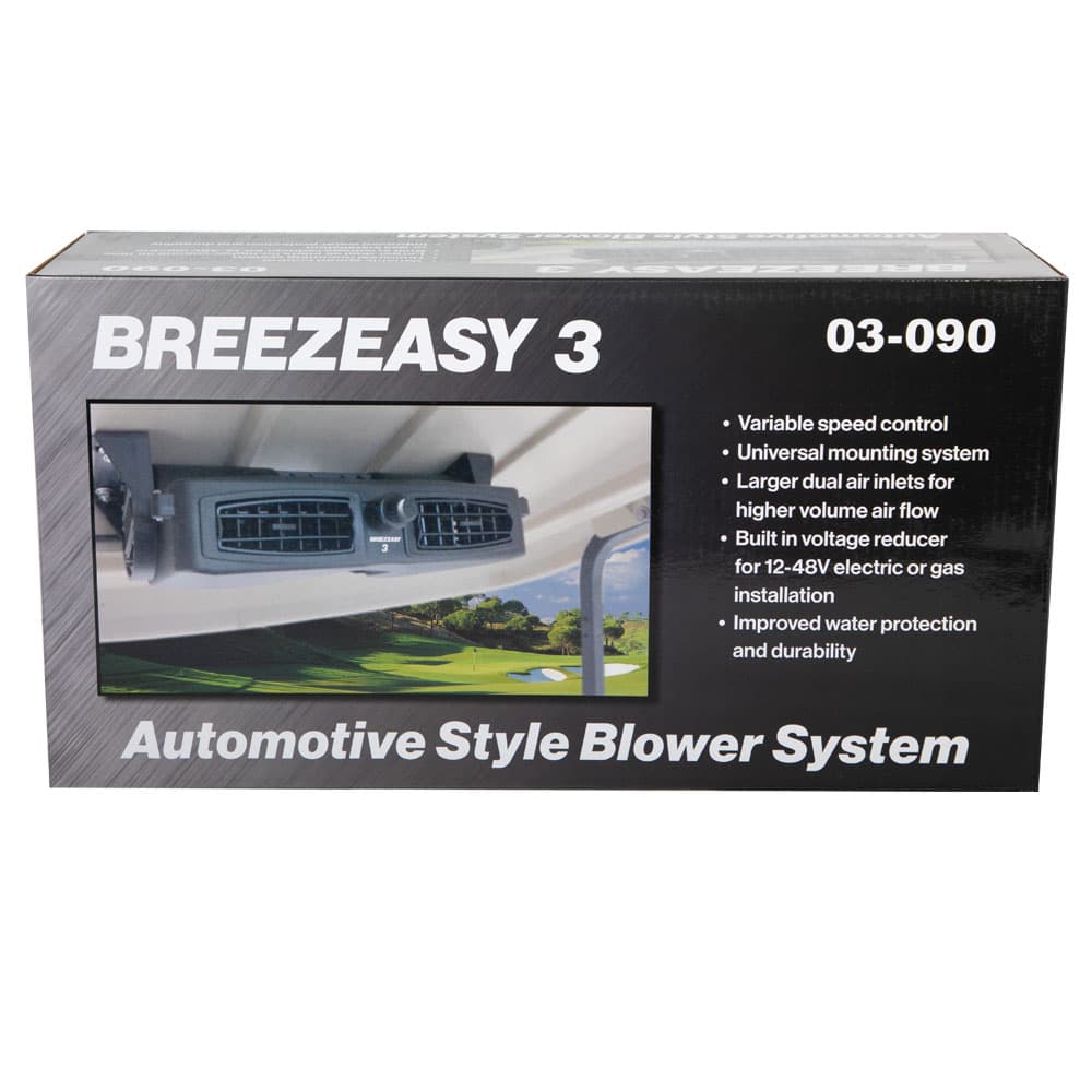 Breezeasy 3 Fan System with Converter for Gas & Electric Carts