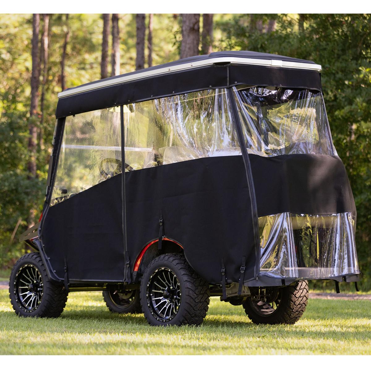 RedDot EZGO Express S4 Elite with 80” Non Modular Top White 3-Sided Track Style Vinyl Enclosure (Years 2023-Up)