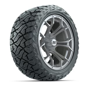 GTW Spyder Silver/Machined 15 in Wheels with 23x10.00-R15 Maverick All-Terrain Tires – Full Set