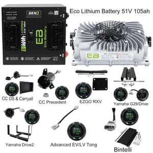 Eco Battery 51V 105AH GEN3 Kits – Thru Hole Style with Charger