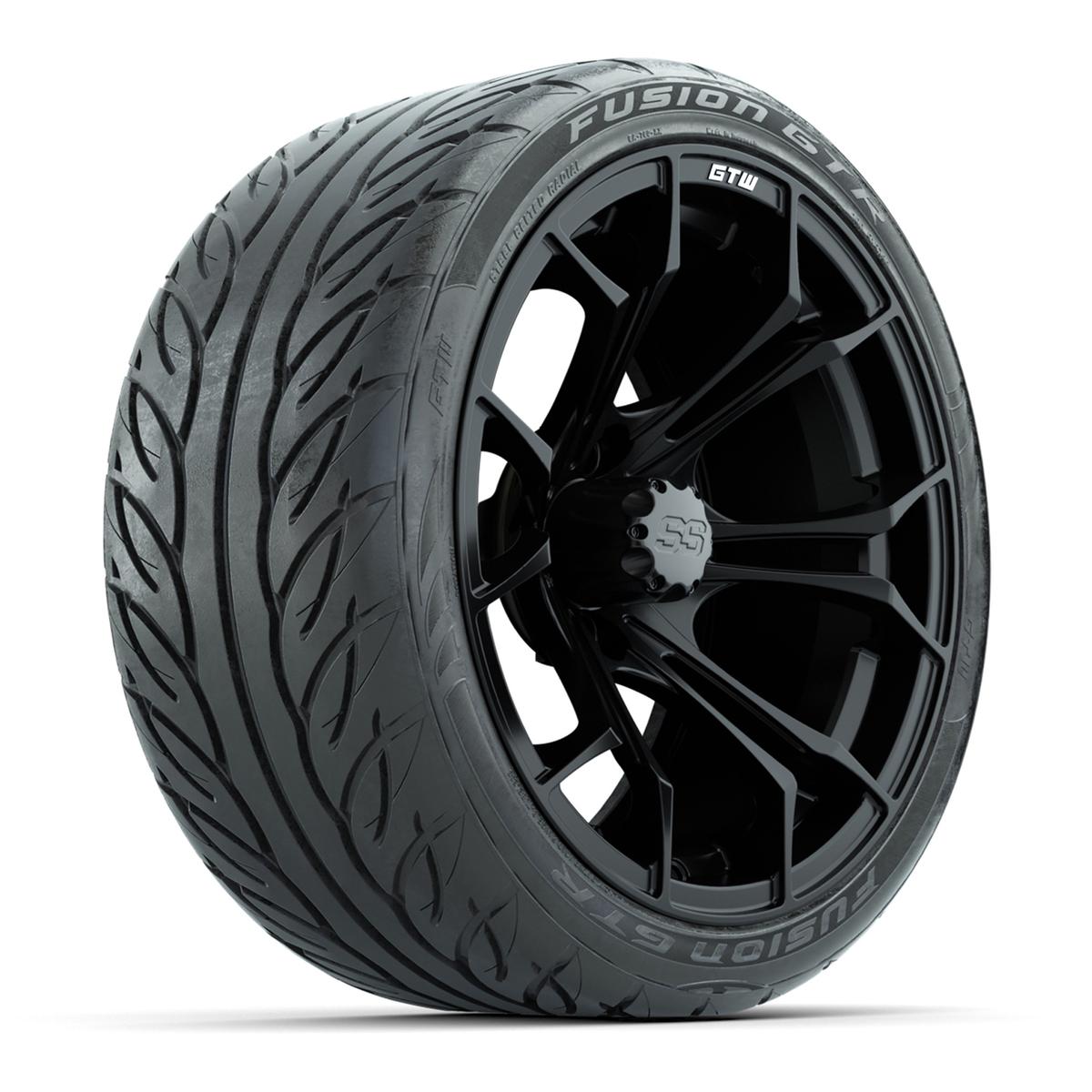 GTW Spyder Matte Black 15 in Wheels with 215/40-R15 Fusion GTR Street Tires – Full Set