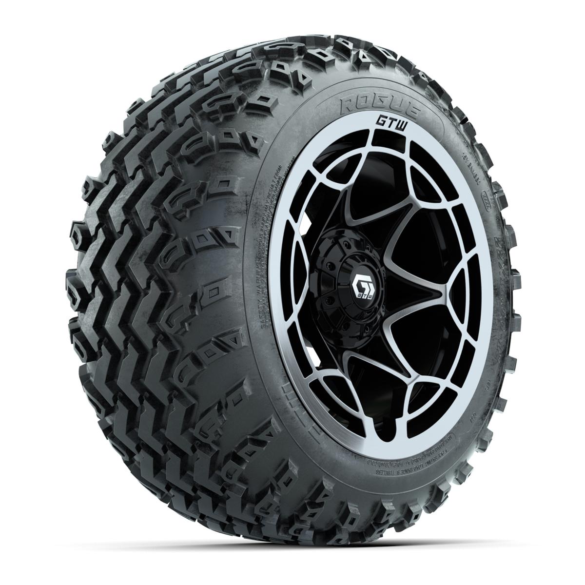 GTW® Nexus Gloss Black 12 in Wheels with 22x11.00-12 Rogue All-Terrain Tires – Full Set