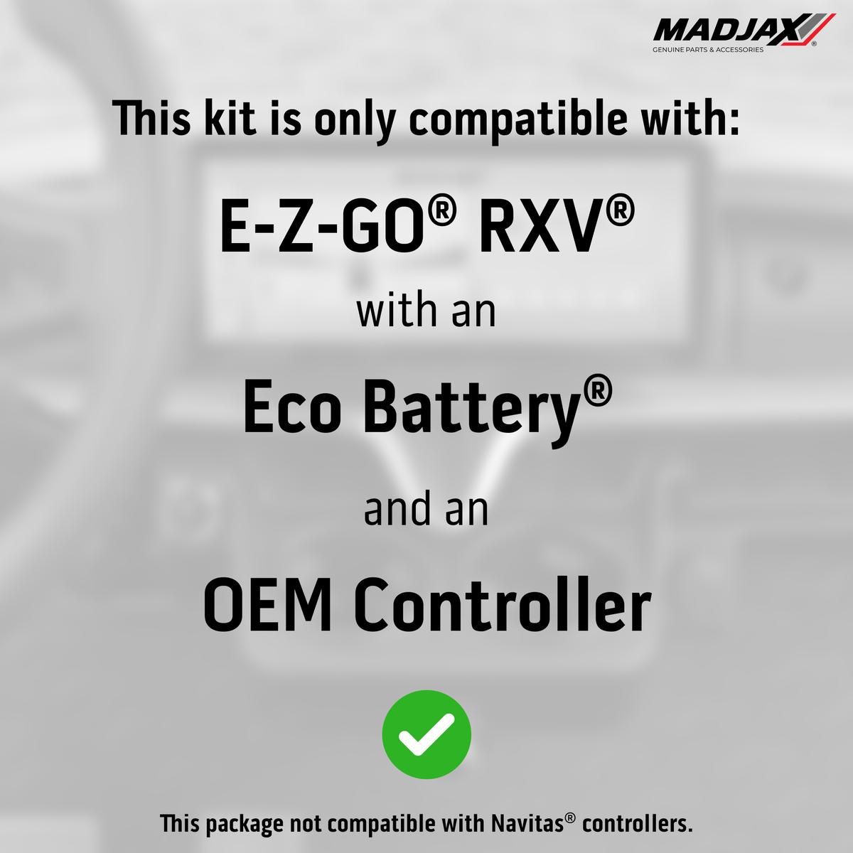 MadJax&reg; Kinect&trade; EZGO RXV with Eco Battery Setup Display Screen A/C Kit, Wire Harness, and CAN Adapter