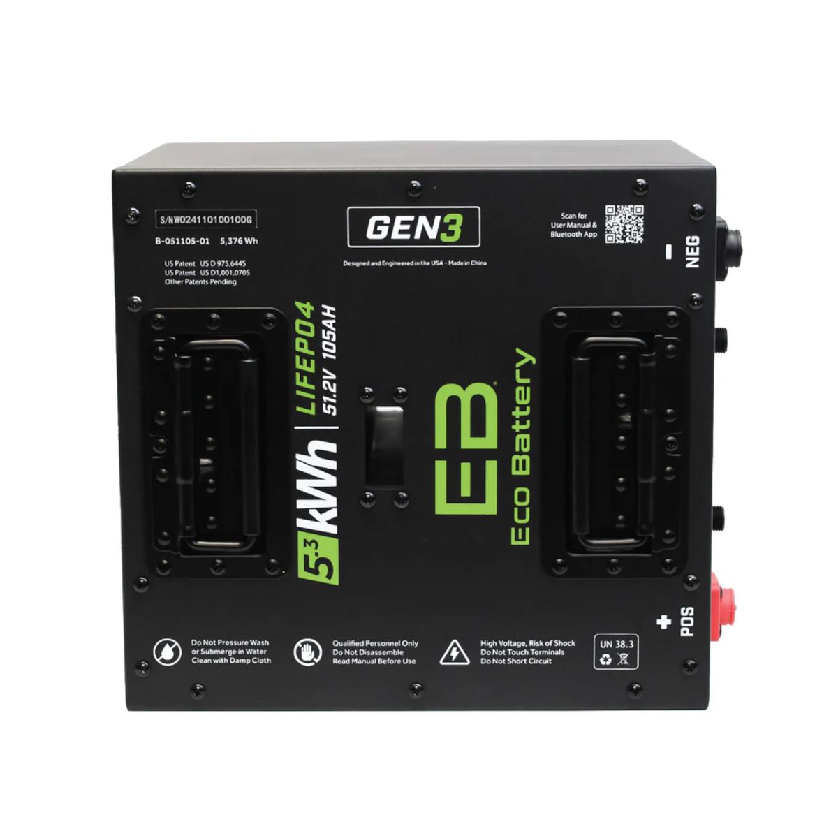 Eco Battery 51V 105Ah GEN3 “Thru Hole” LifePo4 Lithium Battery Only