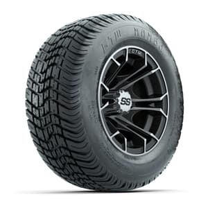 GTW Spyder Machined/Matte Grey 10 in Wheels with 205/50-10 Mamba Street Tires – Full Set