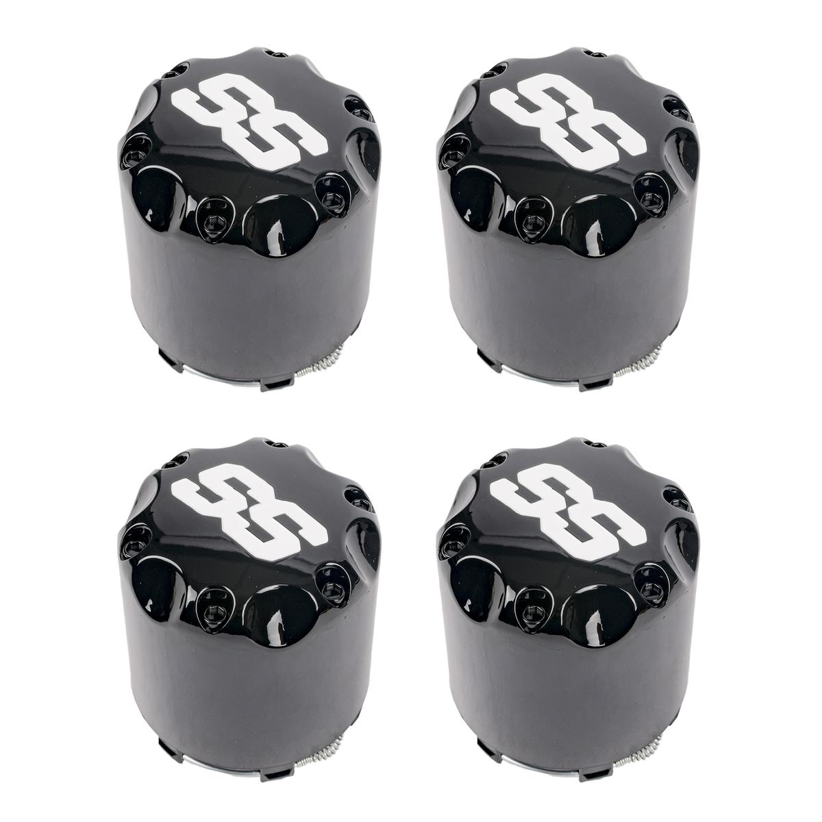 GTW&reg; Snap-In Gloss Black SS Center Caps (Pack of 4)