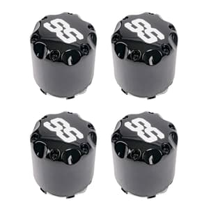 GTW&reg; Snap-In Gloss Black SS Center Caps (Pack of 4)