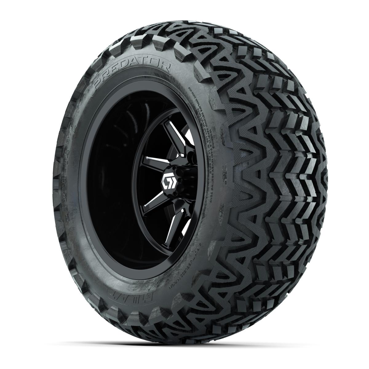GTW&reg; Reaper Black/Machined 14 in Wheels with 23X10-14 Predator All-Terrain Tires - Full Set