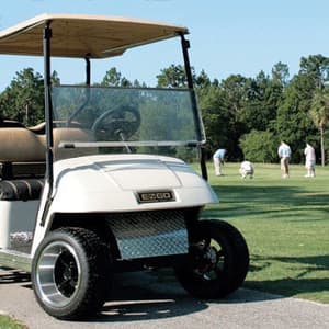 2014-Up EZGO T48 2+2 - Red Dot Tinted Bolt-On Folding Windshield
