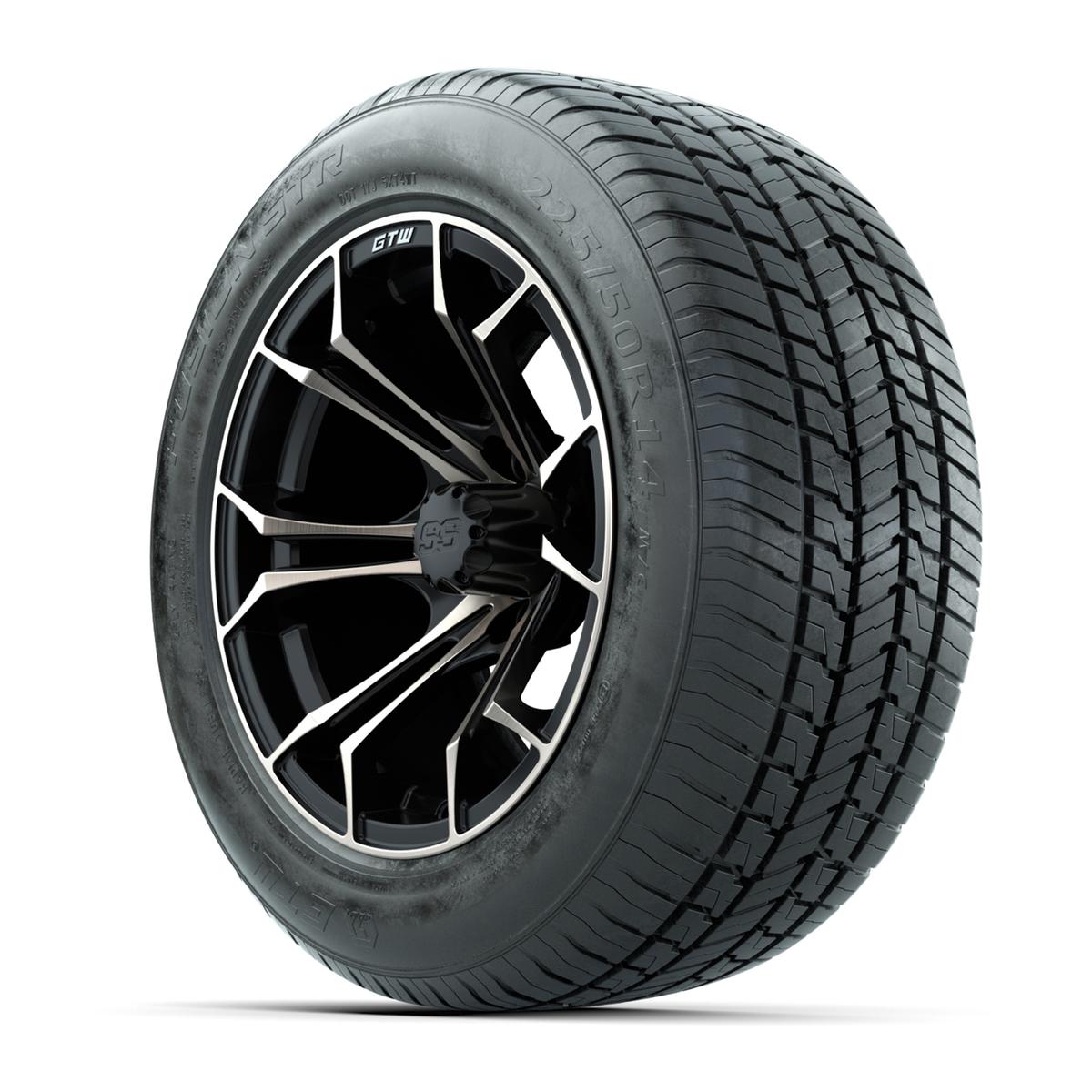 GTW&reg; Spyder Matte Black and Bronze 14 in Wheels with 255/50-R14 Fusion STR DOT Approved Street Tires - Full Set