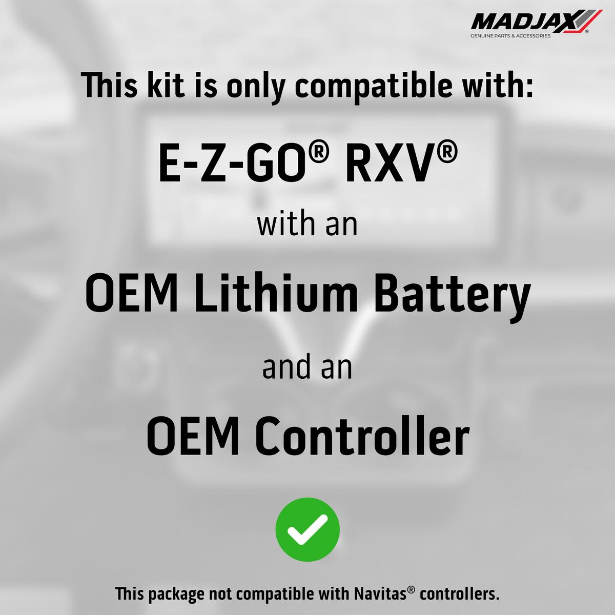 MadJax&reg; Kinect&trade; Display Screen Kit for A/C motor EZGO RXV ELiTE with Factory Lithium Battery Setup