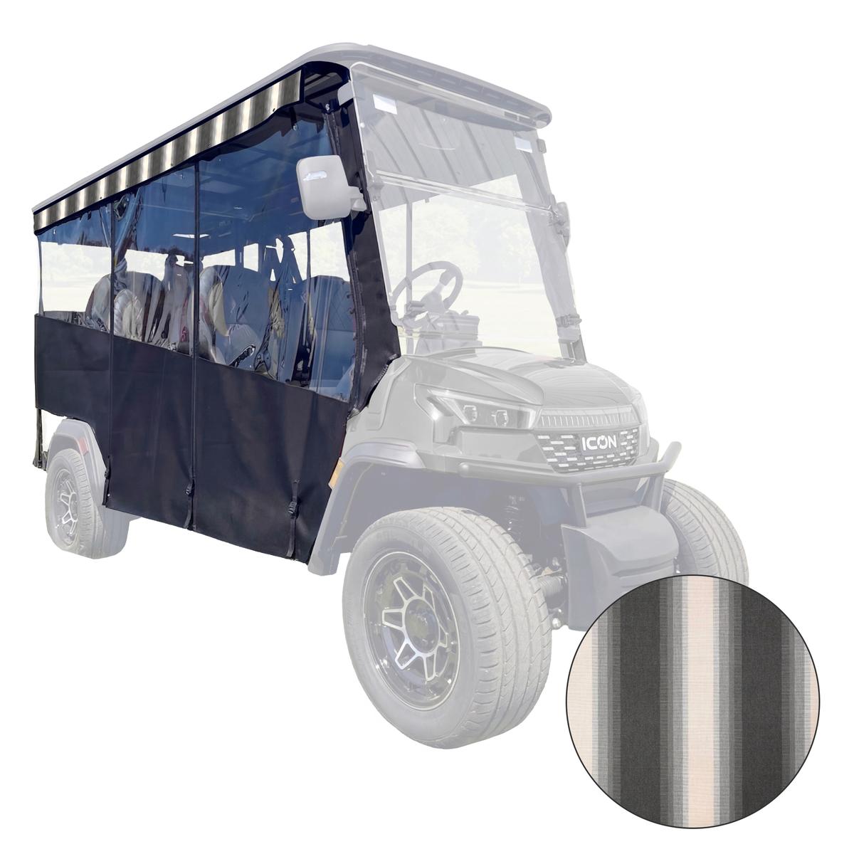 RedDot 6-Passenger Black Track Style Enclosure with Colonnade Stone Valance for ICON i60LX (Years 2026-Up)