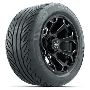 Set of (4) 14 in GTW Raven Wheels with 255/45-R14 Fusion GTR Street Tires