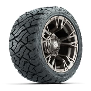 GTW Vandal Satin Bronze/Machined 12 in Wheels with 215/40-R12 Maverick Low-Profile All-Terrain Tires – Full Set