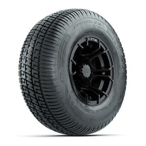 GTW Spyder Matte Black 10 in Wheels with 205/65-R10 Fusion SR Steel Belted Radial Tires – Full Set