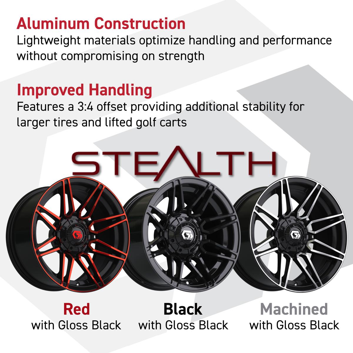 14&Prime; GTW&reg; Stealth Gloss Black with Red Face Wheel