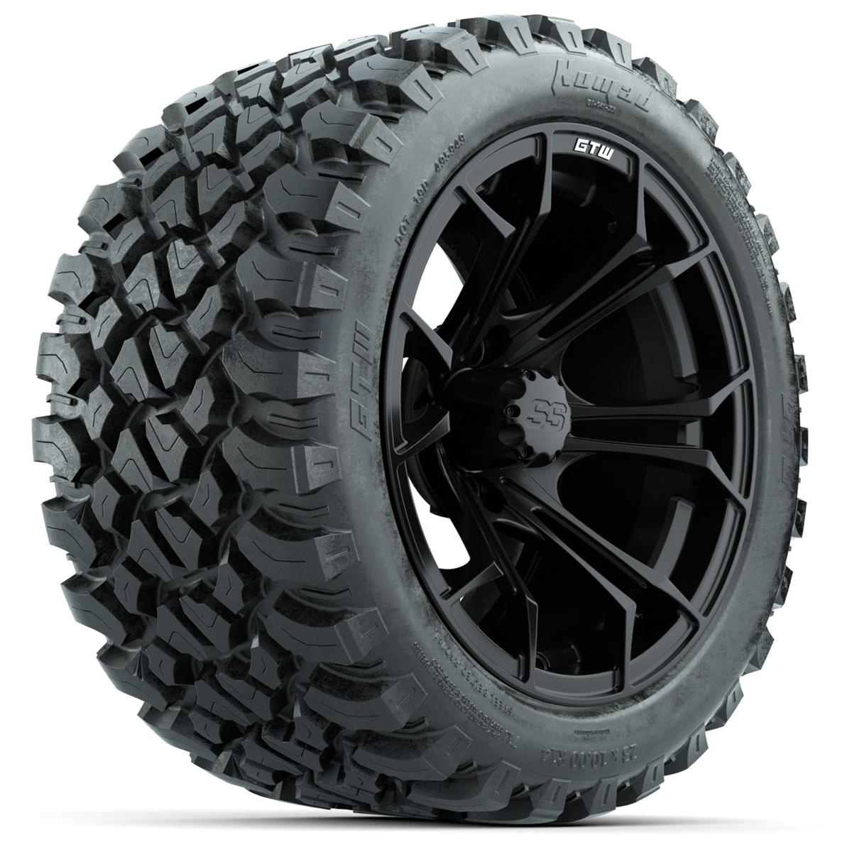 GTW Spyder Matte Black 14 in Wheels with 23x10-14 GTW Nomad All-Terrain Tires – Full Set