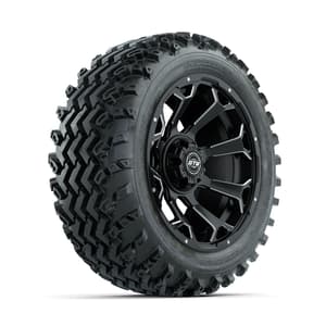 GTW Raven Ball Milled/Matte Black 14 in Wheels with 23x10.00-14 Rogue All Terrain Tires – Full Set