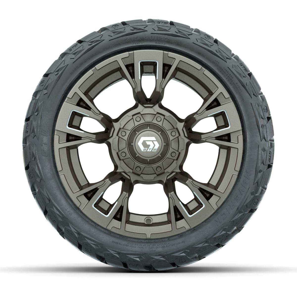GTW Vandal Satin Bronze/Machined 12 in Wheels with 215/40-R12 Maverick Low-Profile All-Terrain Tires – Full Set