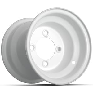 8&Prime; White Steel Wheel - Centered