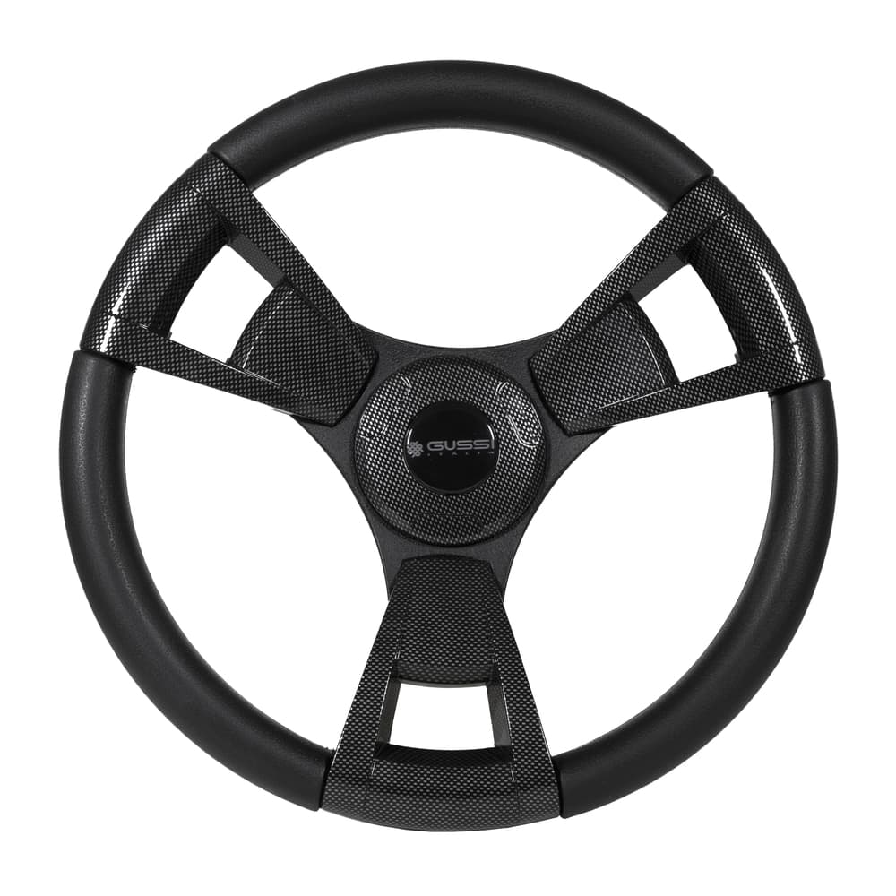 Gussi Italia&reg; Model 13 Black/Carbon Fiber  Steering Wheel For E-Z-GO