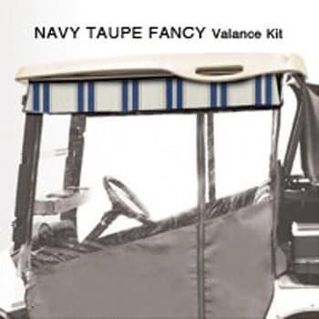 1995-07 Yamaha G14-G16-G19-G20-G21-G22 Red Dot Chameleon Navy and Taupe Fancy Valance