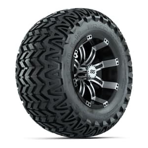 GTW Tempest Black and Machined Wheels with 23in Predator A-T Tires - 12 Inch