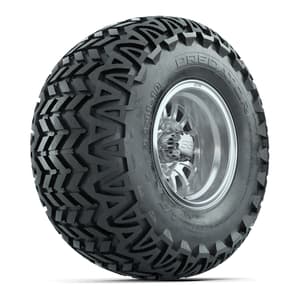 GTW Medusa Silver and Machined Wheels with 22in Predator A-T Tires - 10 Inch