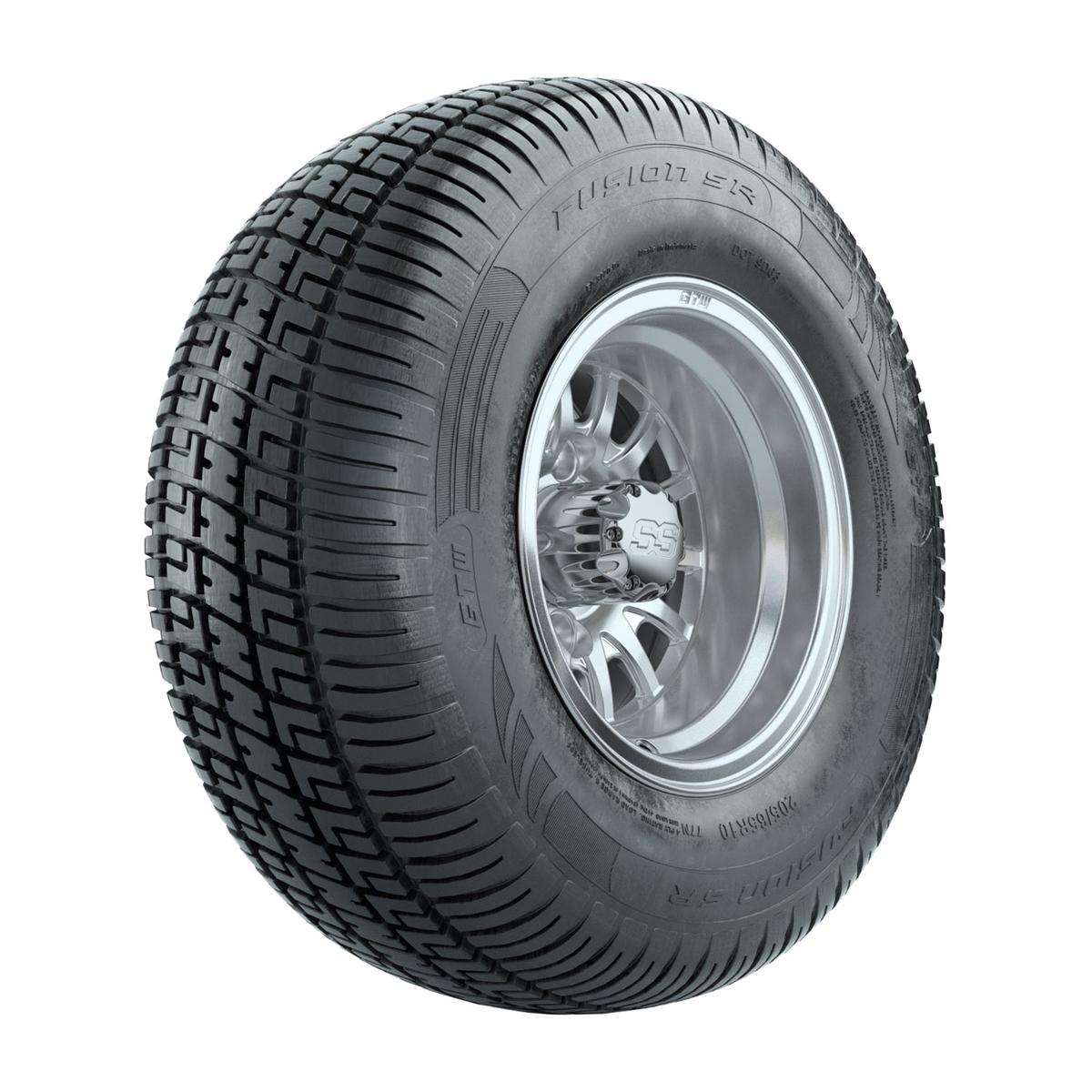 10" GTW Medusa Silver and Machined Wheels with 20" Fusion Street Tires - Set of 4