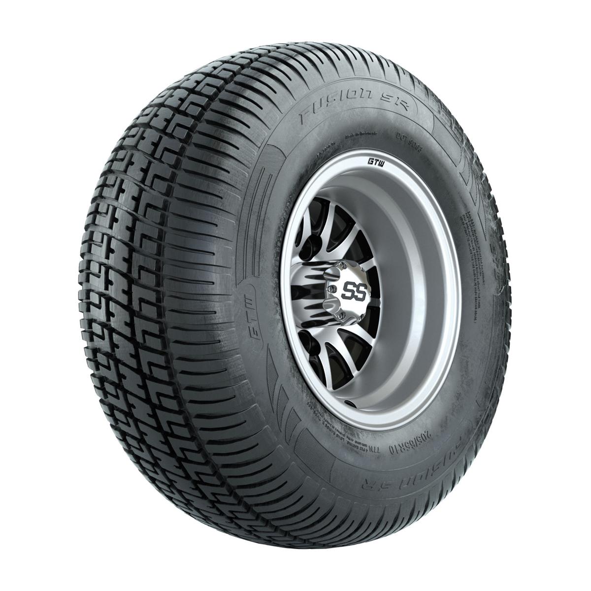 10" GTW Medusa Black and Machined Wheels with 20" Fusion Street Tires- Set of 4