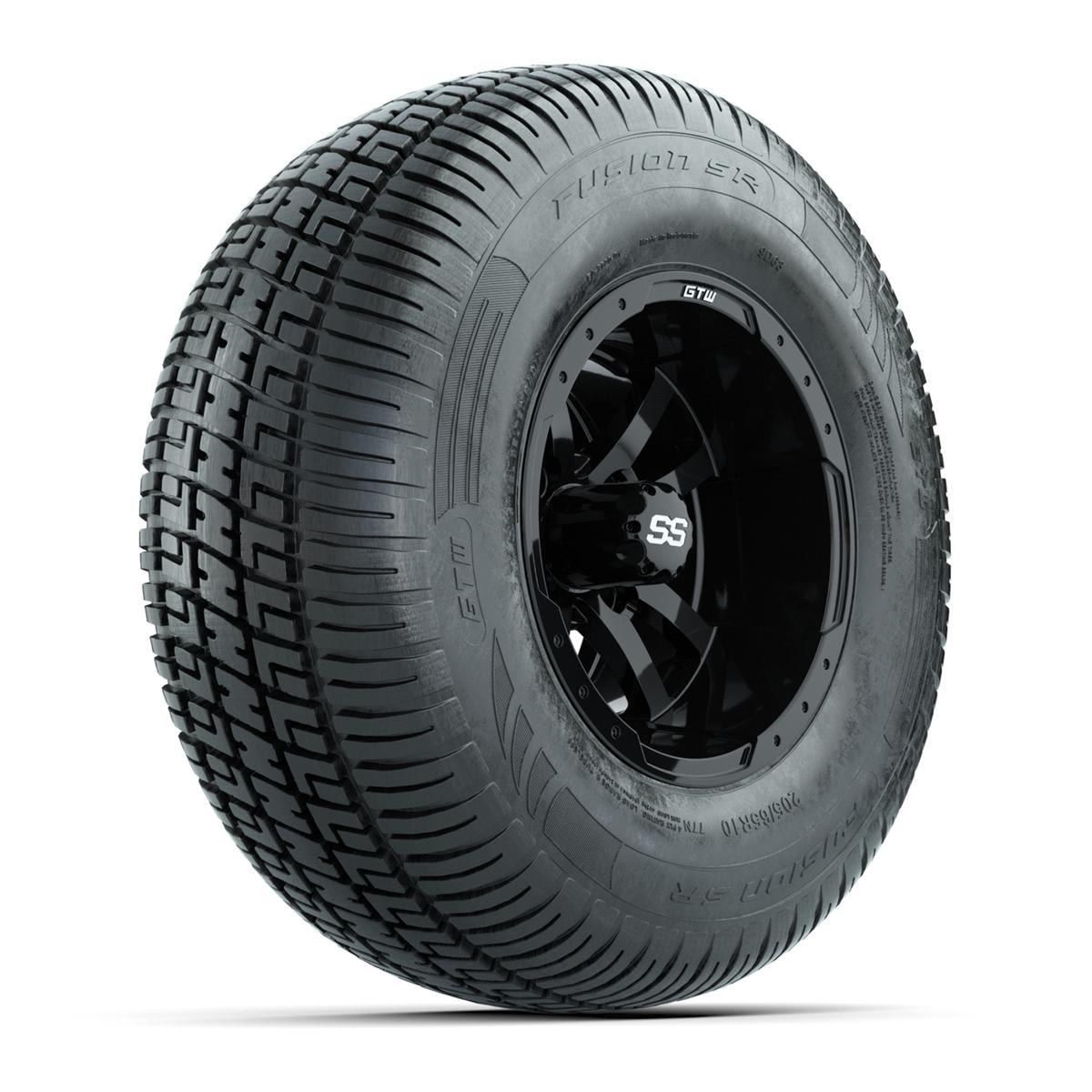 GTW Storm Trooper Black 10 in Wheels with 20in Fusion Street Tires - Set of 4